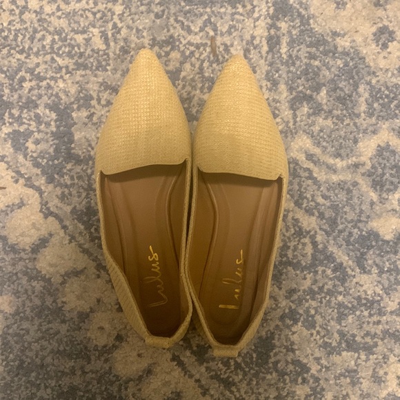 Lulu’s Natural Beige Raffia Flats 7.5 - Picture 2 of 5